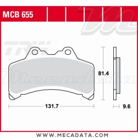 Plaquettes de frein Avant ~ Yamaha GTS 1000 A ABS 4BH 1993-2000 ~ TRW Lucas MCB 655