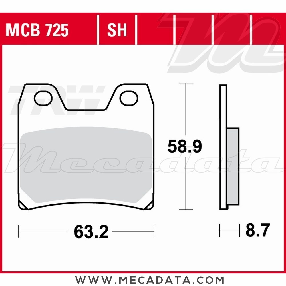 Plaquettes de frein Arrière ~ Yamaha FZS 1000 S Fazer RN06 2003-2004 ~ TRW Lucas MCB 725 