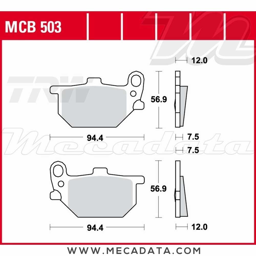 Plaquettes de frein Avant Droite ~ Yamaha XS 750 SE Custom 3L3 1980-1982 ~ TRW Lucas MCB 503 
