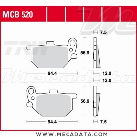 Plaquettes de frein Avant Gauche ~ Yamaha XS 750 SE Custom 3L3 1980-1982 ~ TRW Lucas MCB 520
