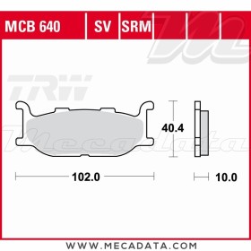 Plaquettes de frein Avant ~ Yamaha XVS 650 Drag Star 4XR/4VR 1997-2000 ~ TRW Lucas MCB 640