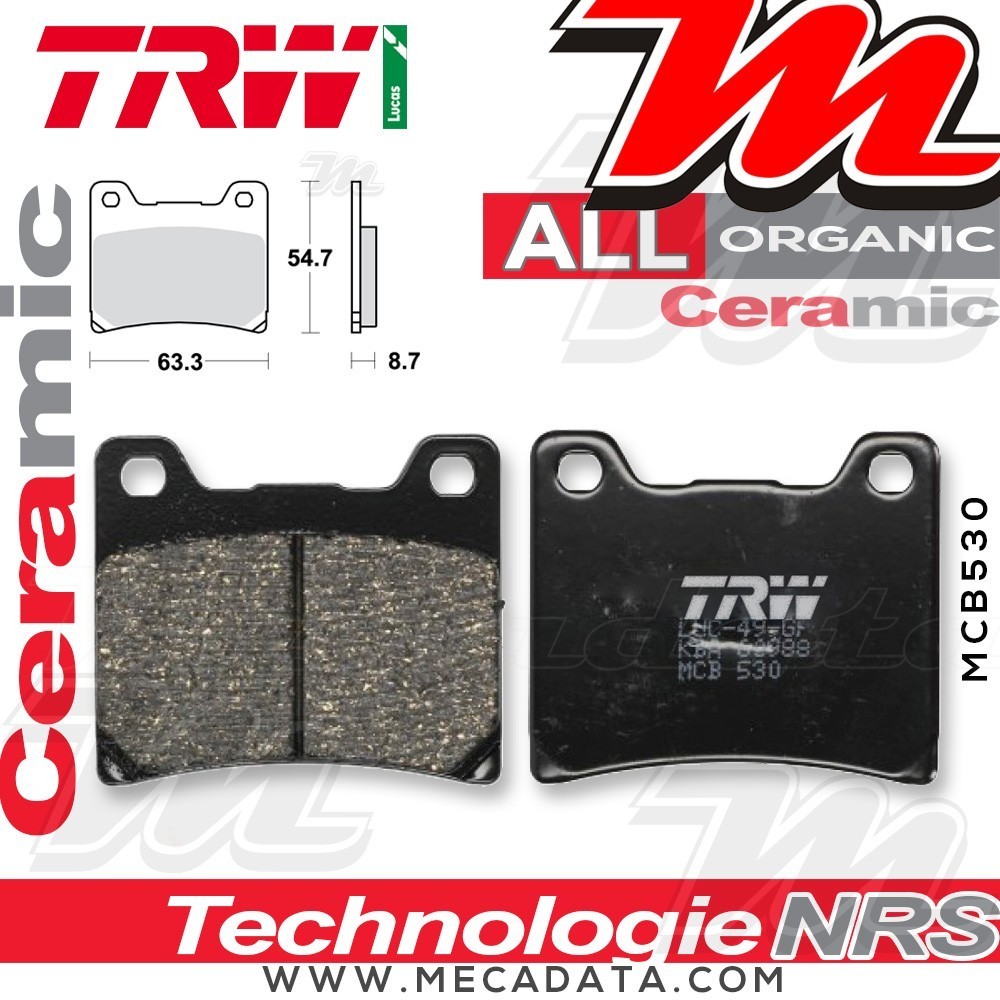 Plaquettes de frein Arrière ~ Yamaha YZF 600 R Thunder Cat 4TV/4WD 1996-2002 ~ TRW Lucas MCB 530