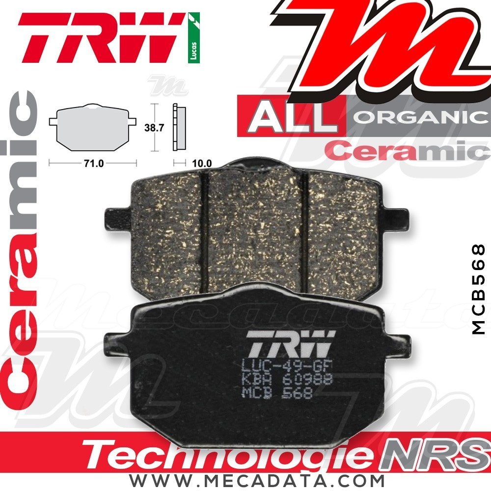Plaquettes de frein Avant ~ Yamaha XT 600 Z Tenere 1VJ 1986-1987 ~ TRW Lucas MCB 568