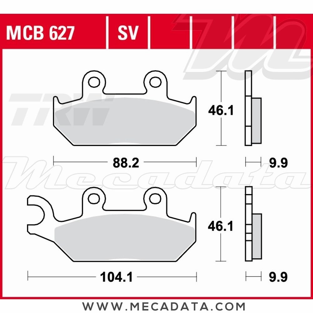 Plaquettes de frein Avant ~ Yamaha XT 600 E DJ02 1999-2003 ~ TRW Lucas MCB 627 