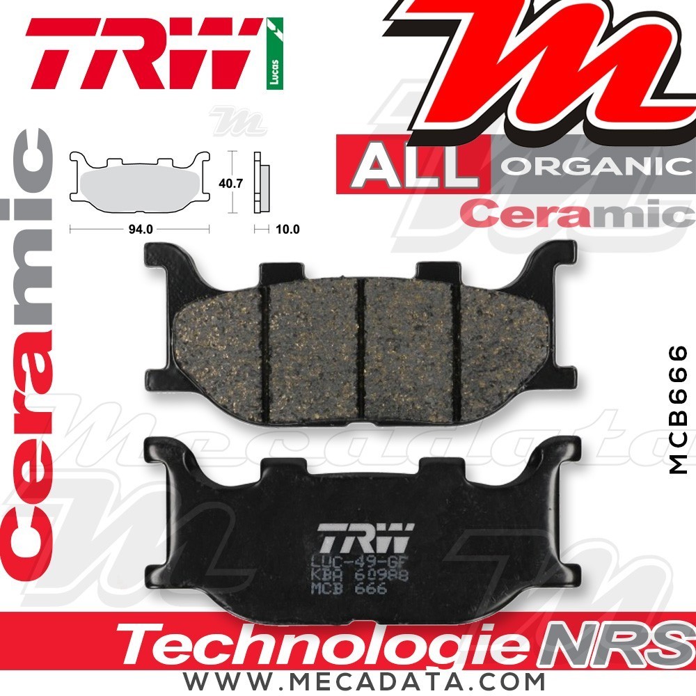 Plaquettes de frein Avant ~ Yamaha XJ6 600 SA Diversion ABS RJ22 2013+ ~ TRW Lucas MCB 666
