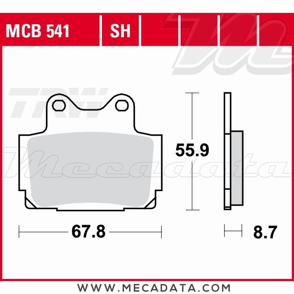 Plaquettes de frein Arrière ~ Yamaha XJ 600 N 4BR/4LX 1994-1997 ~ TRW Lucas MCB 541 SH 