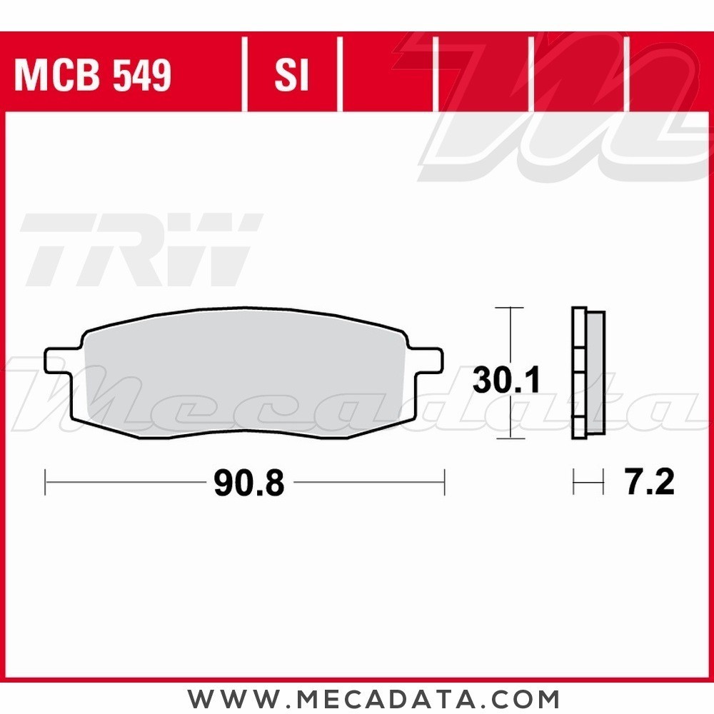 Plaquettes de frein Avant ~ Yamaha TT 600 3SW 1990-1992 ~ TRW Lucas MCB 549 SI 