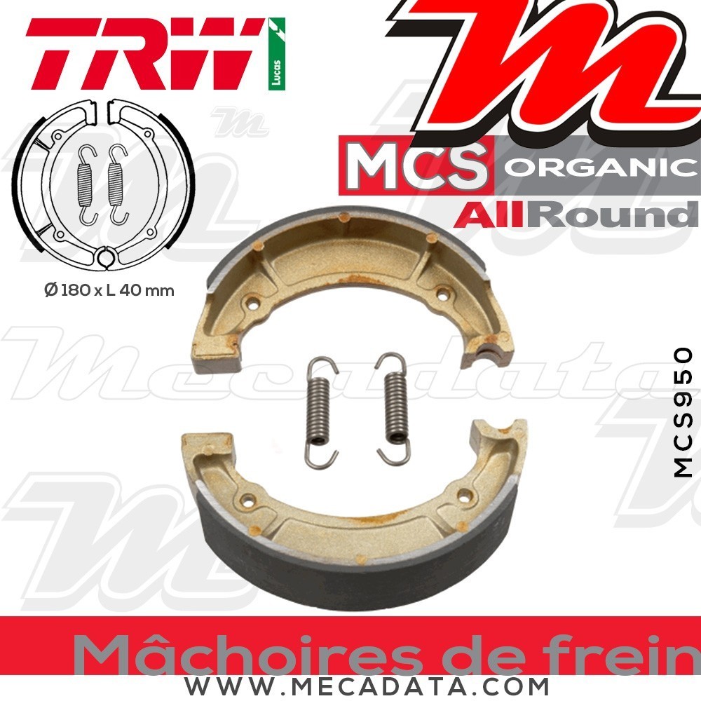 Mâchoires de frein Arrière ~ Yamaha XJ 550 4V8 1981-1982 ~ TRW Lucas MCS 950
