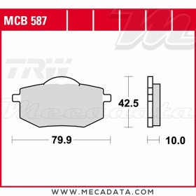 Plaquettes de frein Avant ~ Yamaha XV 535 Virago 3BR/2YL 1988-1994 ~ TRW Lucas MCB 587