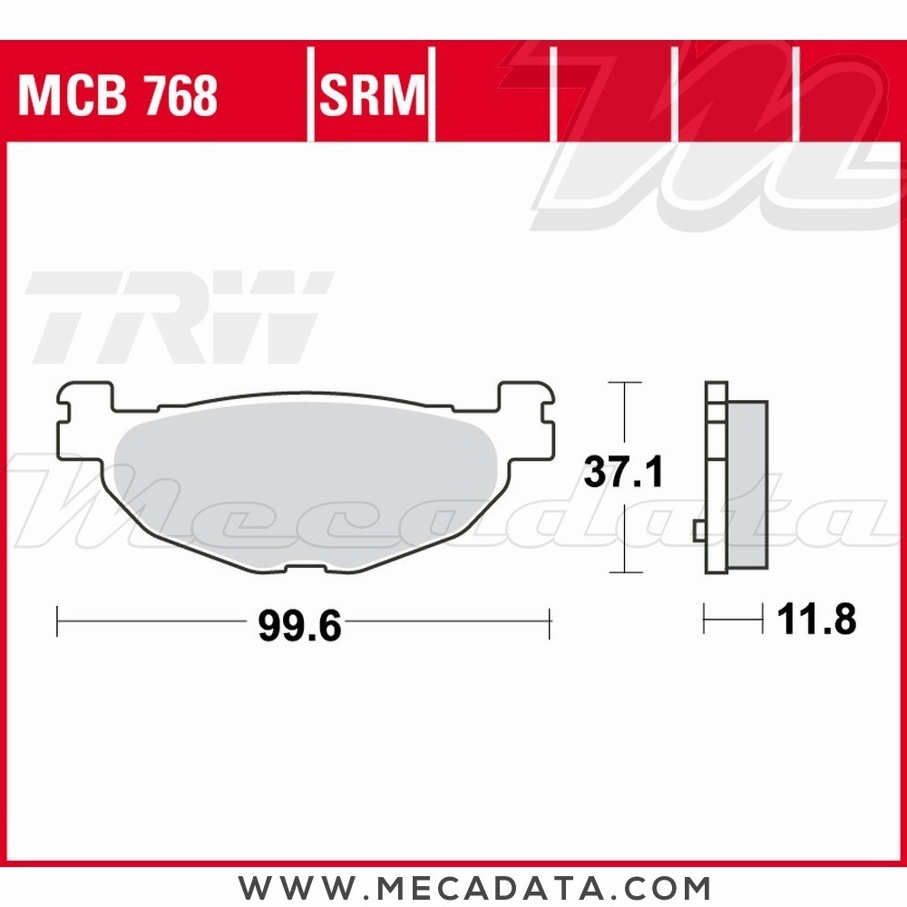 Plaquettes de frein Arrière ~ Yamaha XP 500 Tmax ABS SJ06 2008-2012 ~ TRW Lucas MCB 768 SRM 