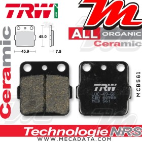 Plaquettes de frein Arrière ~ Yamaha YFZ 450 AJ20 2006-2009 ~ TRW Lucas MCB 561