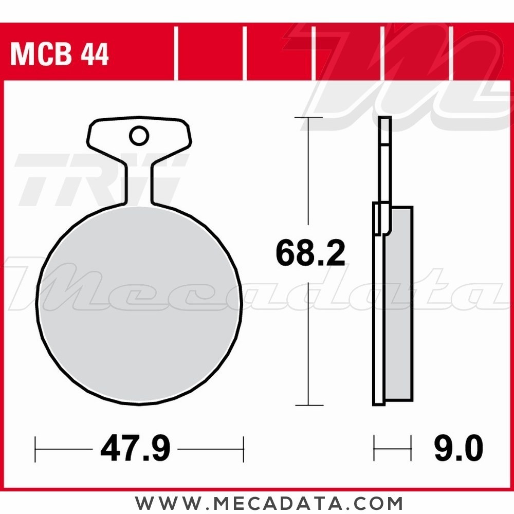Plaquettes de frein Arrière ~ Yamaha RD 400 1A3 1976-1977 ~ TRW Lucas MCB 44 