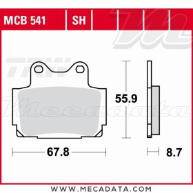 Plaquettes de frein Avant ~ Yamaha RD 350 LC, LCF, YPVS 31K 1985 ~ TRW Lucas MCB 541