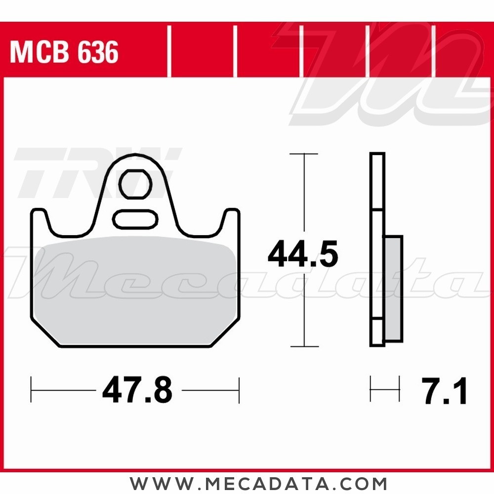 Plaquettes de frein Arrière ~ Yamaha TZ 250 4DP 1990-1995 ~ TRW Lucas MCB 636 
