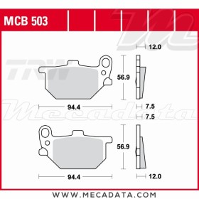 Plaquettes de frein Avant ~ Yamaha RD 250 1A2 1978-1979 ~ TRW Lucas MCB 503