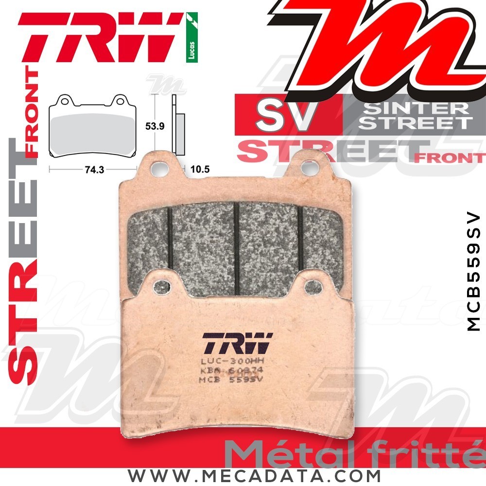 Plaquettes de frein Avant ~ Yamaha FZR 250 1987-1988 ~ TRW Lucas MCB 559 SV