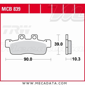 Plaquettes de frein Avant ~ Yamaha NXC 125 X Cygnus SE41 2010+ ~ TRW Lucas MCB 839