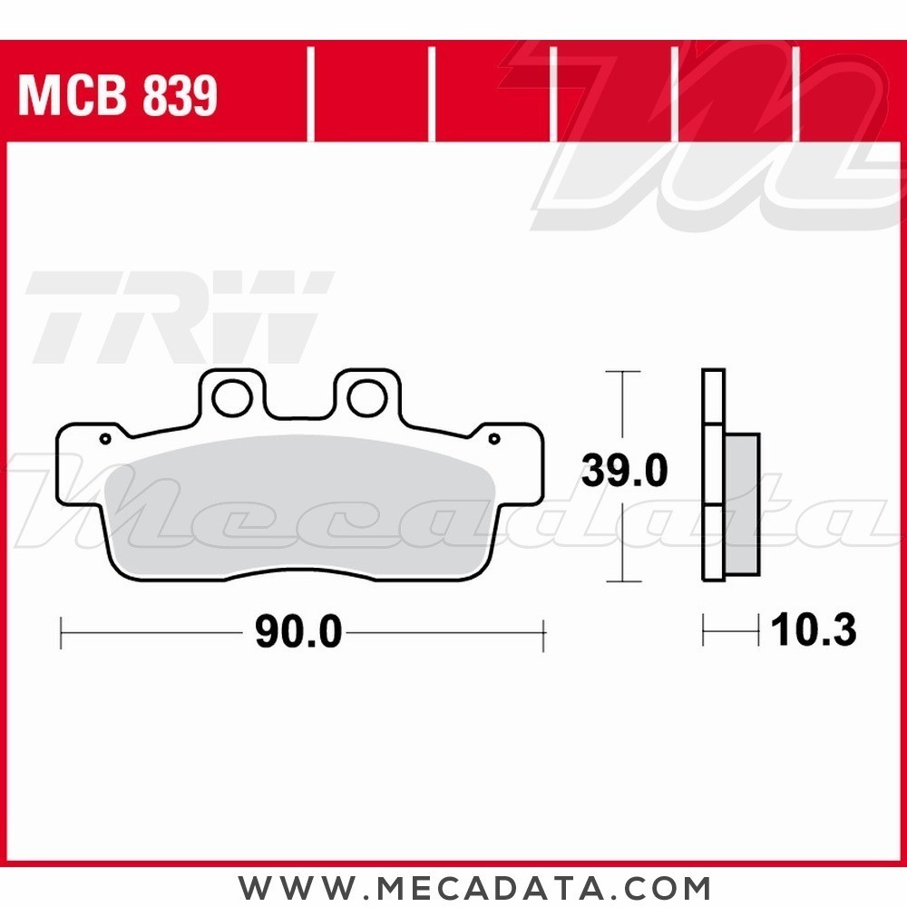 Plaquettes de frein Avant ~ Yamaha NXC 125 X Cygnus SE41 2010+ ~ TRW Lucas MCB 839 