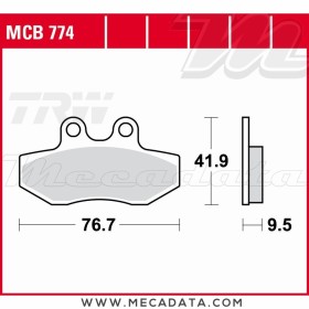 Plaquettes de frein Avant ~ Yamaha NXC 125 X Cygnus SE08 2004-2006 ~ TRW Lucas MCB 774