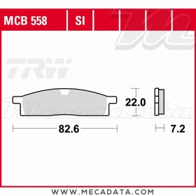 Plaquettes de frein Avant ~ Yamaha TT-R 125 LW CE07 2000-2011 ~ TRW Lucas MCB 558