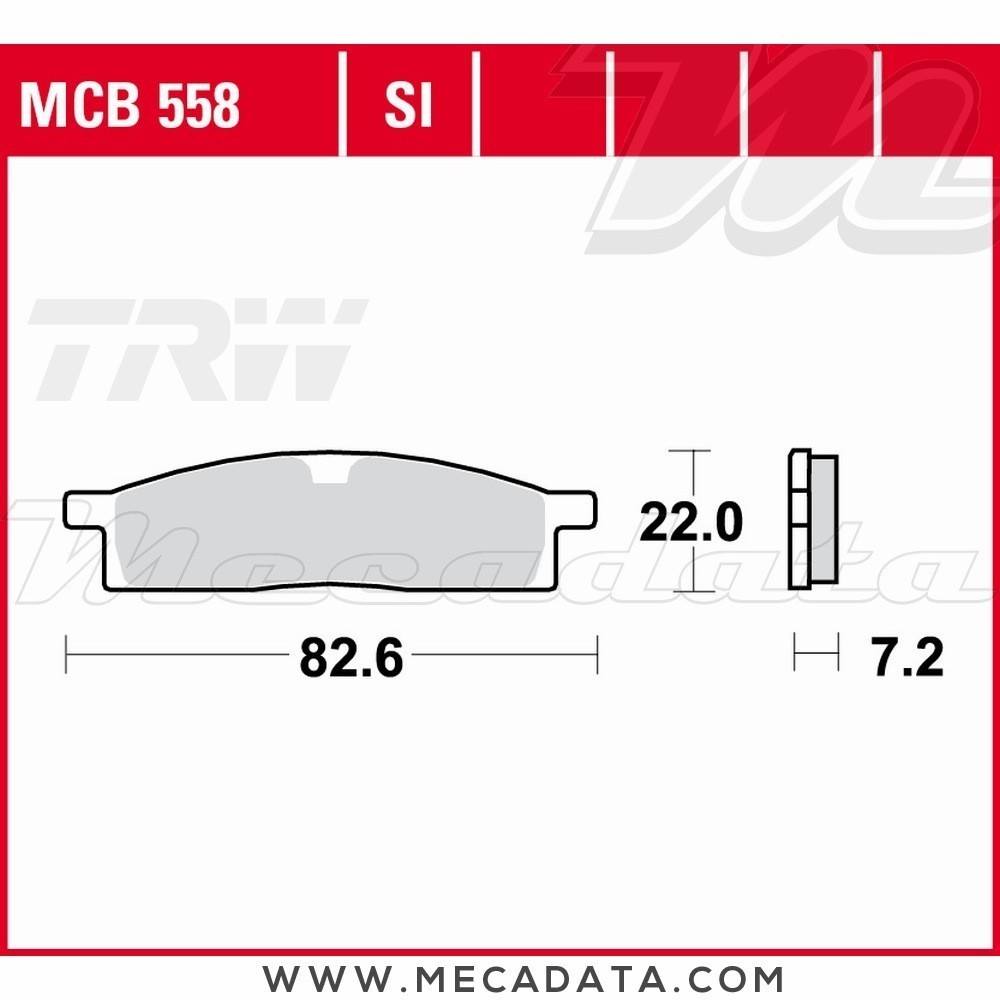 Plaquettes de frein Avant ~ Yamaha TT-R 125 LW CE07 2000-2011 ~ TRW Lucas MCB 558 