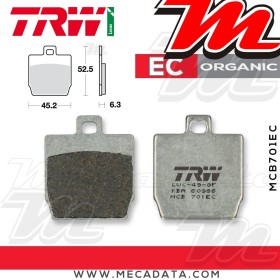 Plaquettes de frein Arrière ~ Yamaha YQ 50 Aerox 5BR 1997-2001 ~ TRW Lucas MCB 701 EC