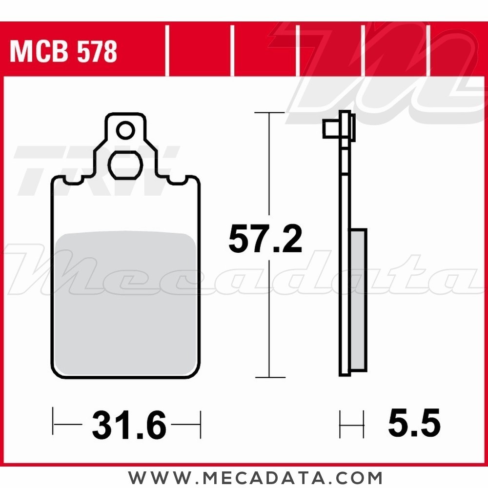 Plaquettes de frein Avant ~ Yamaha DT 50 R MBK 1996-2001 ~ TRW Lucas MCB 578 