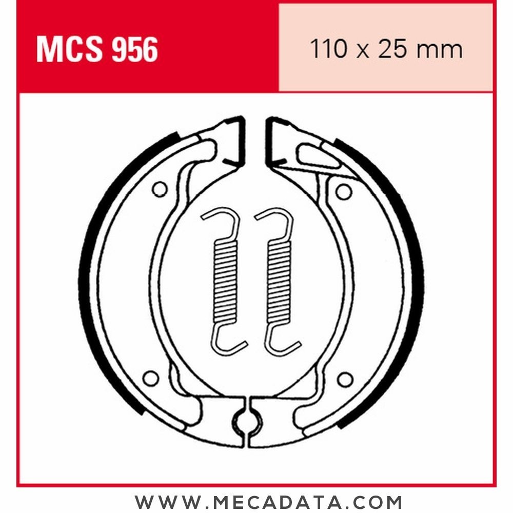 Mâchoires de frein Arrière ~ Yamaha DT 50 MX 1NN 1986-1991 ~ TRW Lucas MCS 956 
