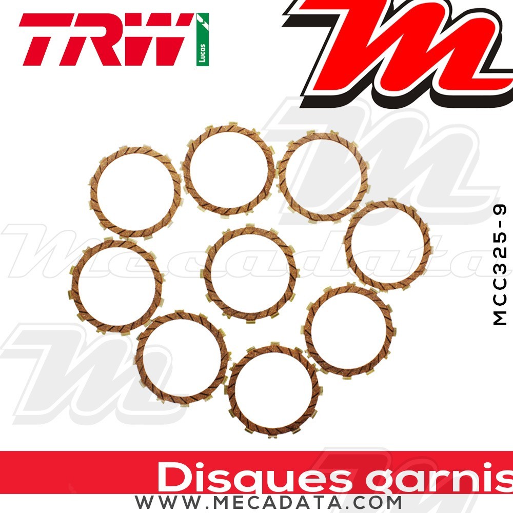 Disques d'embrayage garnis ~ Kawasaki KLZ 1000 Versys LZT00B 2015+ ~ TRW Lucas MCC 325-9