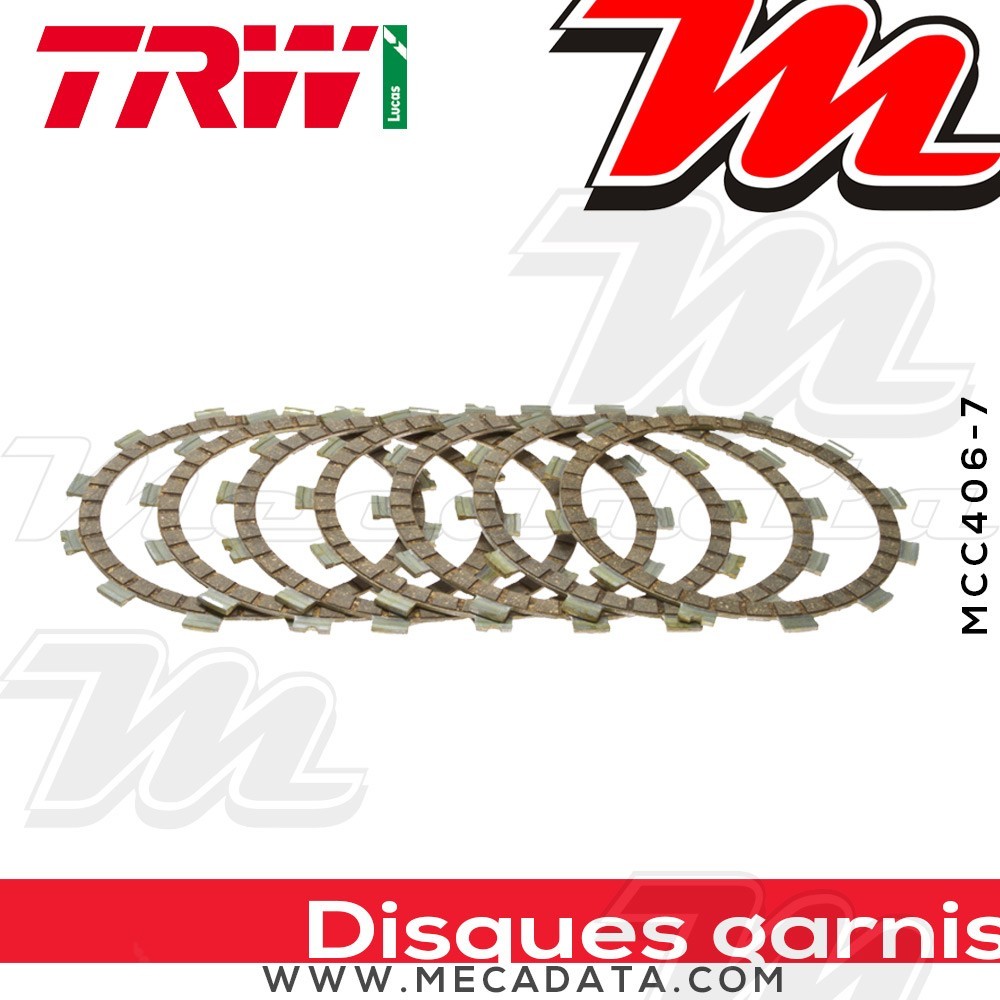 Disques d'embrayage garnis ~ Yamaha RD 350 LC, YPVS 31K, 31W 1983-1984 ~ TRW Lucas MCC 406-7