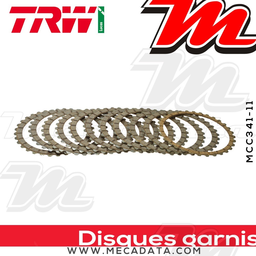 Disques d'embrayage garnis ~ Suzuki GSXR 1100 W GU75C 1993-1994 ~ TRW Lucas MCC 341-11