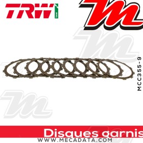 Disques d'embrayage garnis ~ Suzuki GSF 1250 Bandit, S Bandit WVCH 2007-2015 ~ TRW Lucas MCC 355-9
