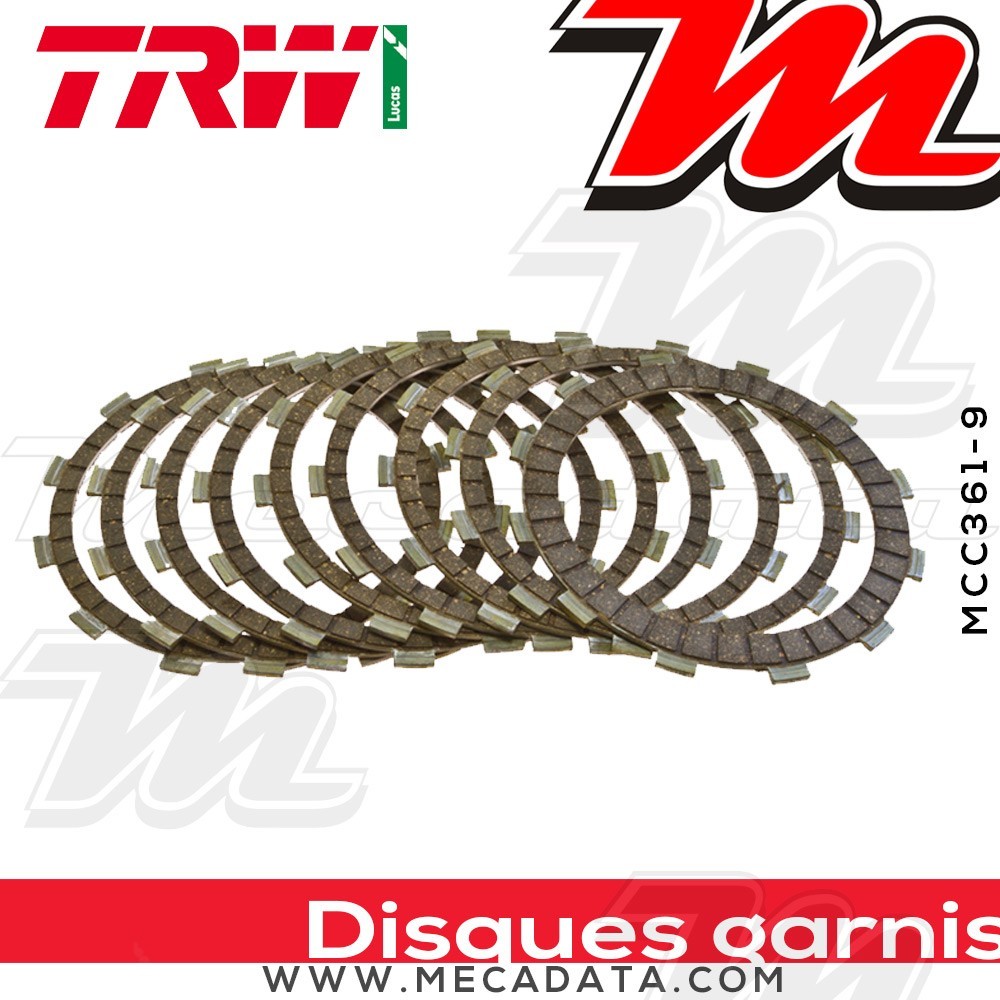 Disques d'embrayage garnis ~ Suzuki GSXR 1000 WVCY 2009-2016 ~ TRW Lucas MCC 361-9