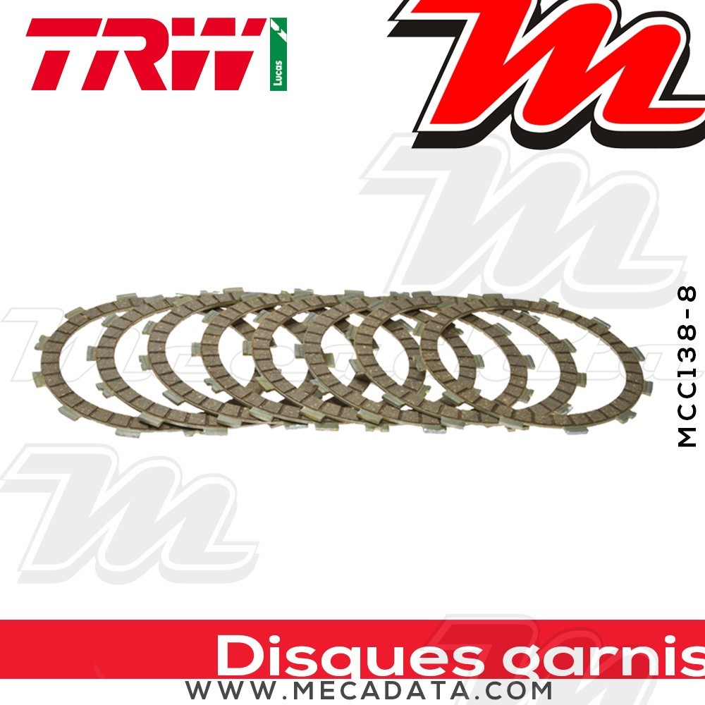 Disques d'embrayage garnis ~ Honda CR 250 R ME03 1997-1999 ~ TRW Lucas MCC 138-8