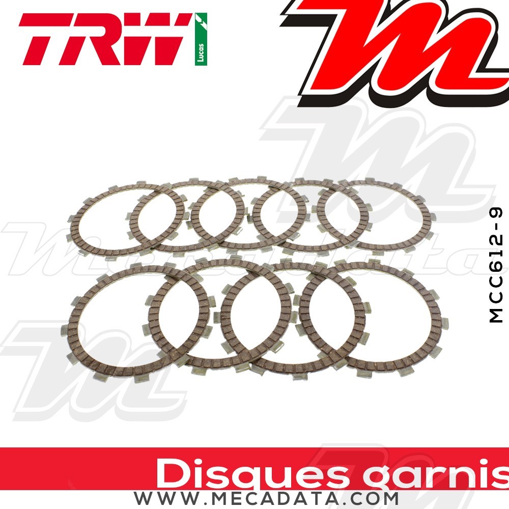 Disques d'embrayage garnis ~ BMW F 800 800 R E8ST 2009-2012 ~ TRW Lucas MCC 612-9