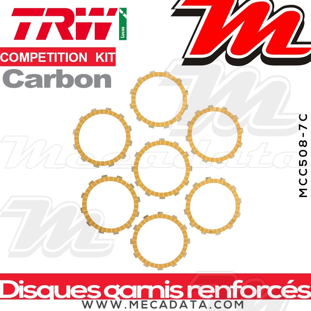 Disques d'embrayage garnis renforcés Compétition ~ Beta RR 525 2005-2008 ~ TRW Lucas MCC 508-7C