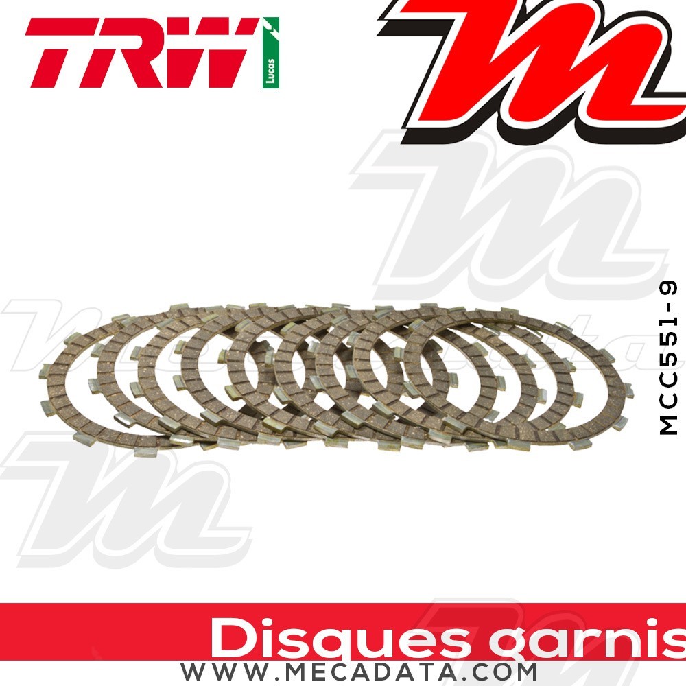 Disques d'embrayage garnis ~ Aprilia RSV 1000 Tuono R RR 2006-2008 ~ TRW Lucas MCC 551-9
