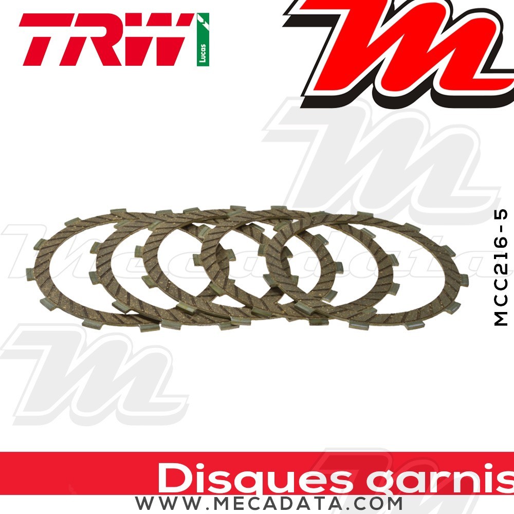 Disques d'embrayage garnis ~ Kawasaki EL 252 F EL250F 1996-2003 ~ TRW Lucas MCC 216-5