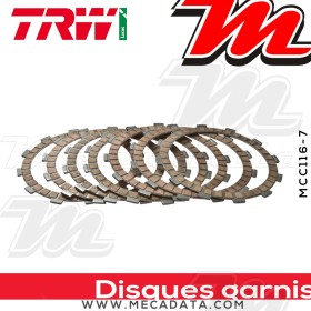 Disques d'embrayage garnis ~ Honda XR 600 R PE04 1985-2000 ~ TRW Lucas MCC 116-7