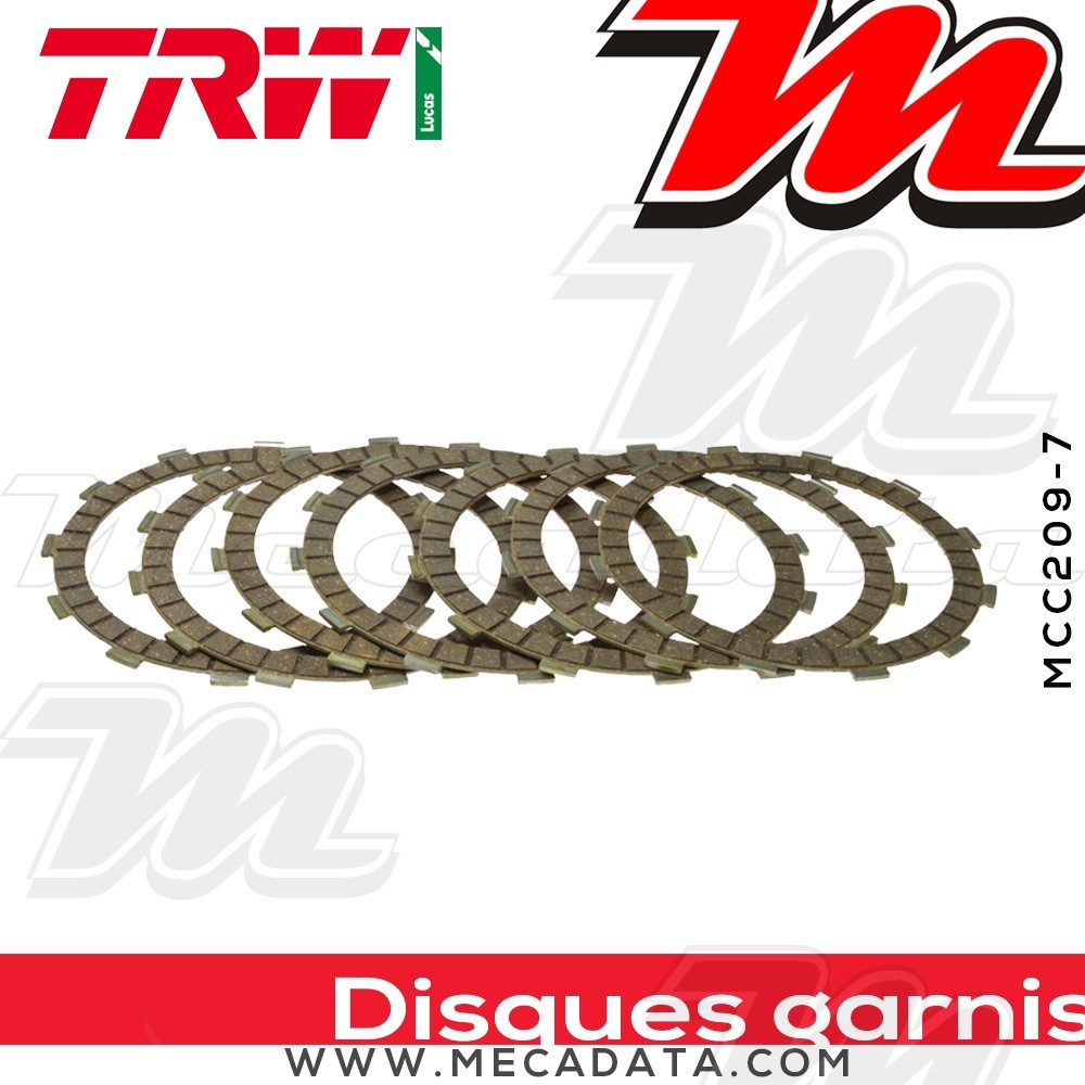 Disques d'embrayage garnis ~ Kawasaki ZR 750 Zephyr ZR750C 1995-1998 ~ TRW Lucas MCC 209-7