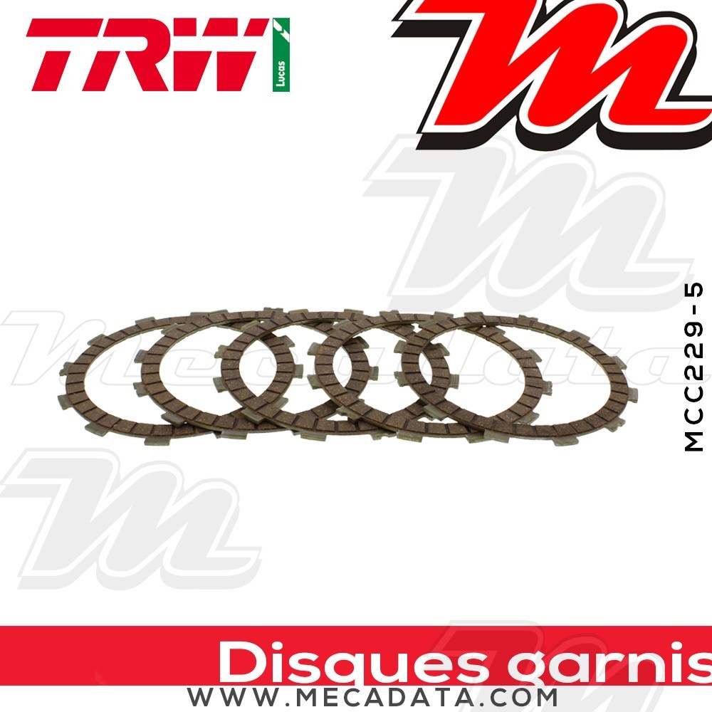 Disques d'embrayage garnis ~ Kawasaki 250 Ninja R EX250K 2007-2012 ~ TRW Lucas MCC 229-5