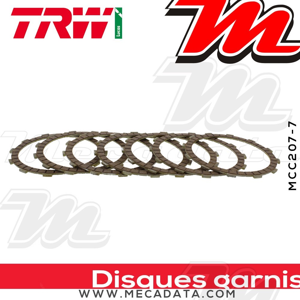 Disques d'embrayage garnis ~ Harley-Davidson XLH 883 Sportster 1984-1990 ~ TRW Lucas MCC 207-7