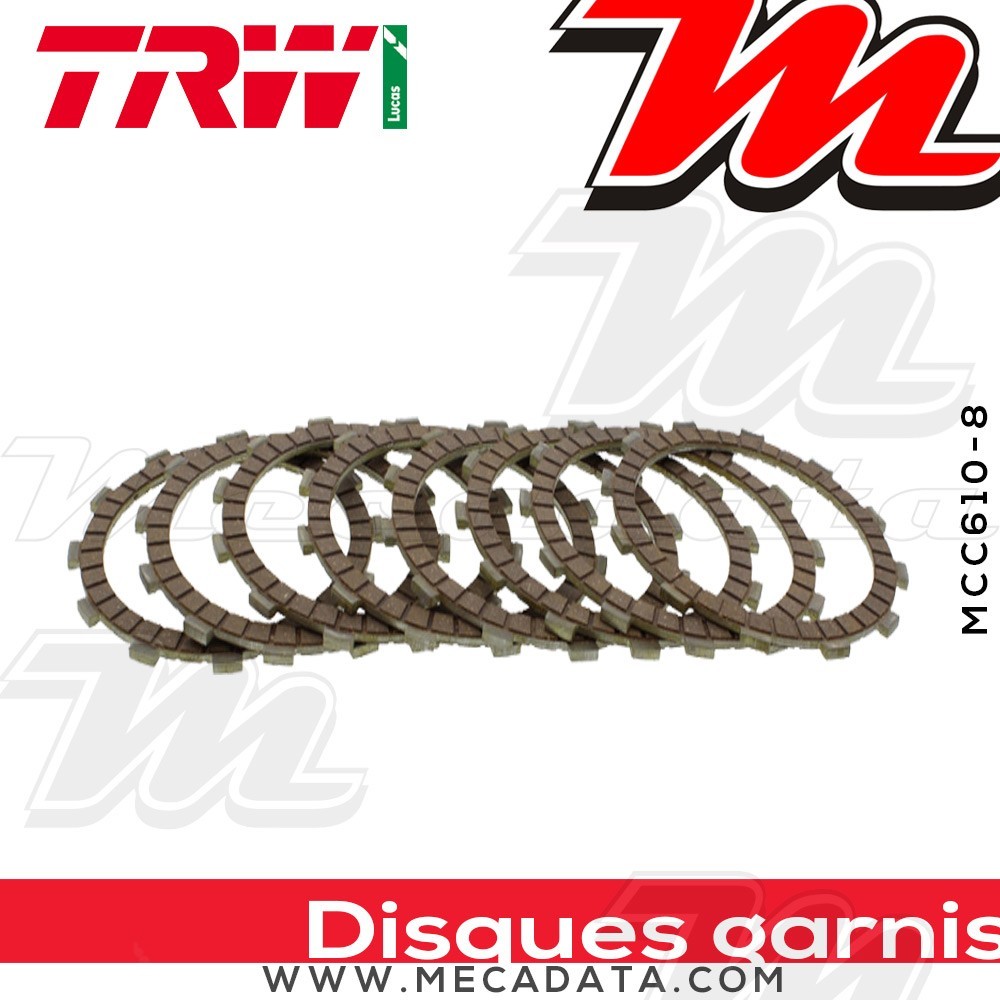 Disques d'embrayage garnis ~ BMW F 650 GS Dakar R13 2001-2004 ~ TRW Lucas MCC 610-8
