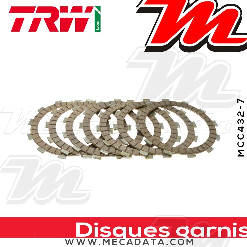 Disques d'embrayage garnis ~ Honda CR 250 R ME03 1981-1982 ~ TRW Lucas MCC 432-7