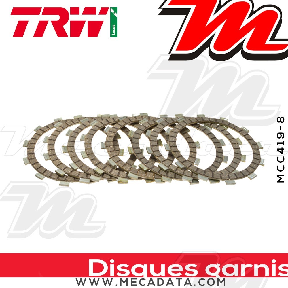 Disques d'embrayage garnis ~ Yamaha XJ 600 4BR, 4LX,RJ01 1994-2003 ~ TRW Lucas MCC 419-8