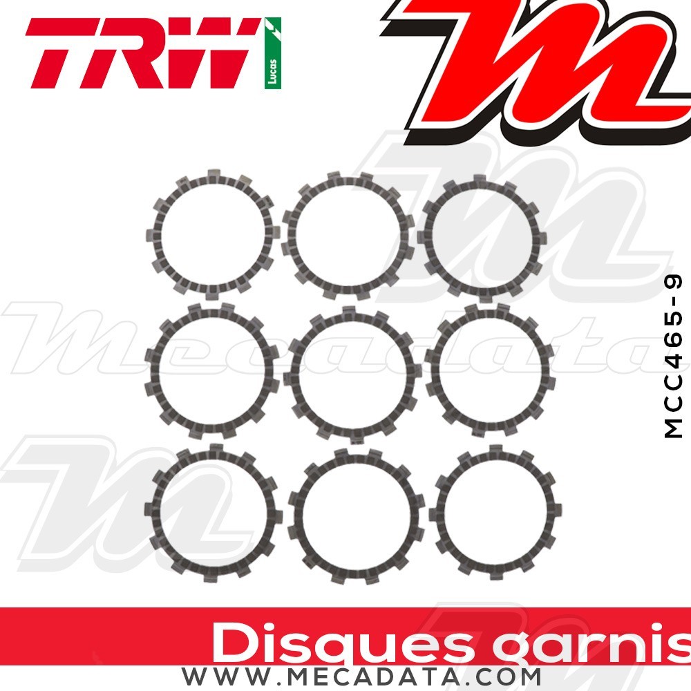 Disques d'embrayage garnis ~ Yamaha YZ 250 F 2017+ ~ TRW Lucas MCC465-9