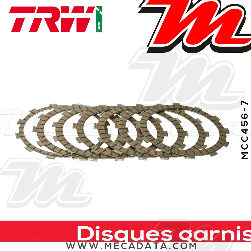 Disques d'embrayage garnis ~ Yamaha XT 660 R,X DM01 2004-2016 ~ TRW Lucas MCC 456-7