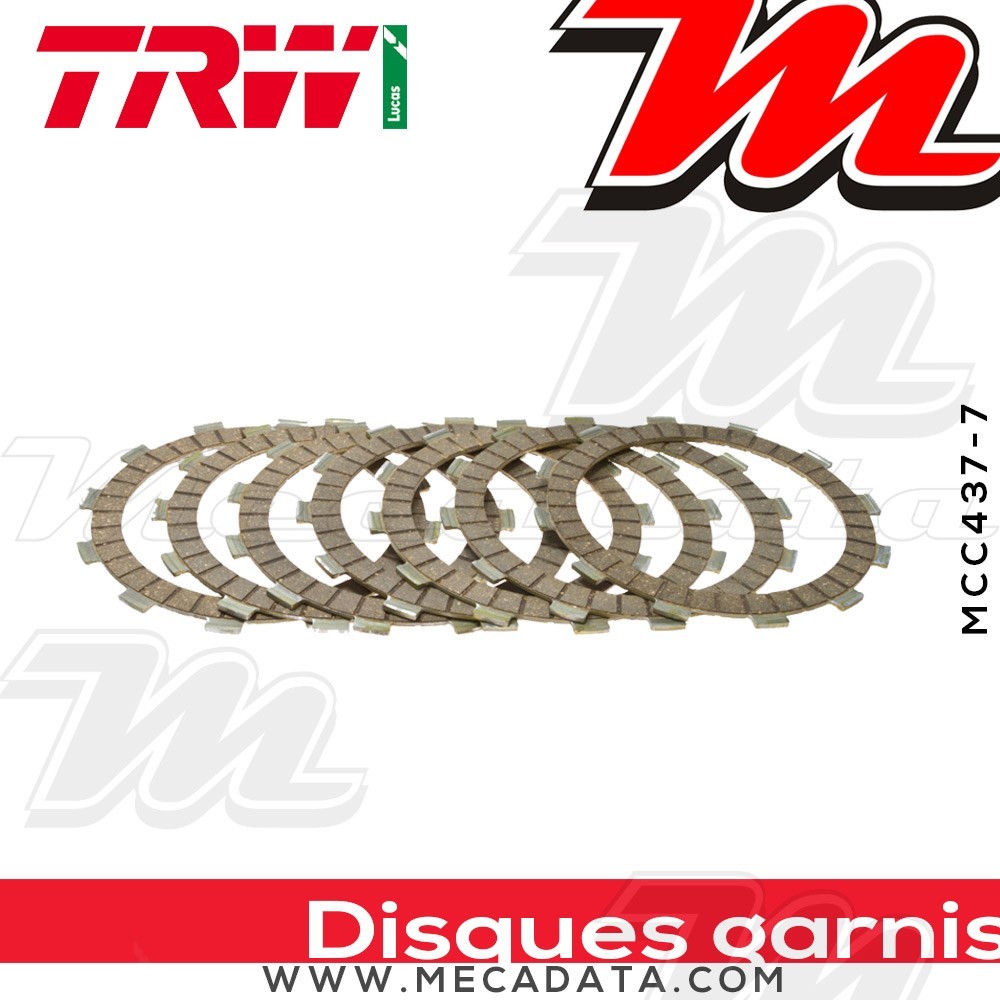 Disques d'embrayage garnis ~ Yamaha YZF 1000 R1 RN01 1998 ~ TRW Lucas MCC 437-7
