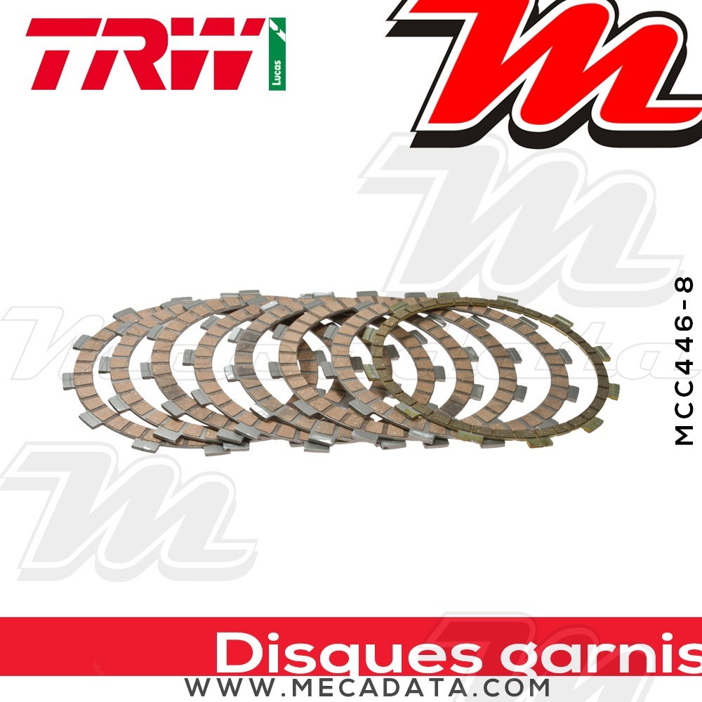 Disques d'embrayage garnis ~ Yamaha XVZ 1300 Royal Star 4YP 1996-2002 ~ TRW Lucas MCC 446-8