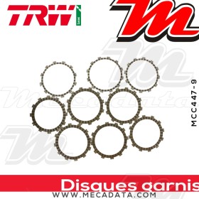 Disques d'embrayage garnis ~ Yamaha XV 1600 Wild Star VP08 1999-2004 ~ TRW Lucas MCC 447-9